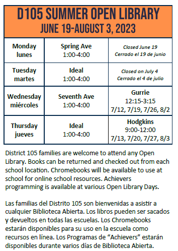 Open Library Schedule 2023